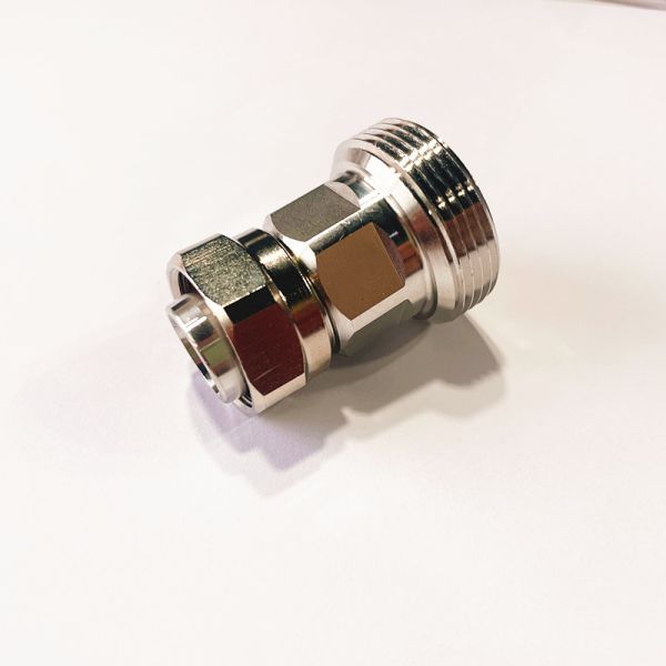 Brass RF Adapter ODM 4.3-10 / DIN -JK  4.3-10 Male To 7 / 16 / DIN / L29 Female Adapter