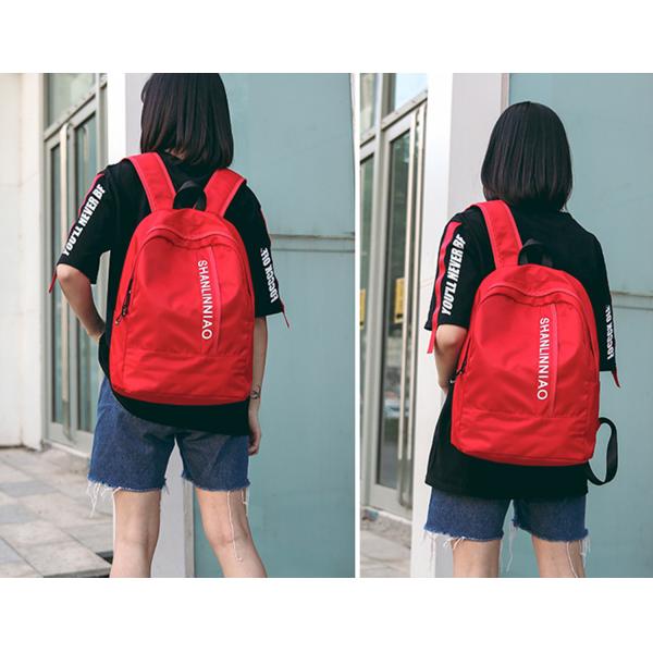 Korean version of pure color high school students backpack campus men and women cool backpack