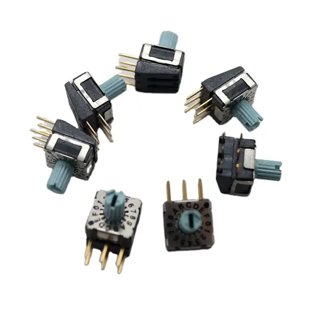 IP67 2x3 Digital Code Rotary DIP Switch Right Angle Type Square 6 Position 6 Pines