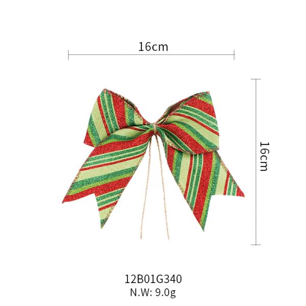 Poliéster/yute Arcos de cinta de borde de alambre rojo para la decoración del árbol de Navidad en 2024