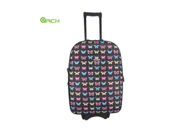 Printing Round Shape Travel Trolley Lightweight Luggage Bag with 6 External Wheels