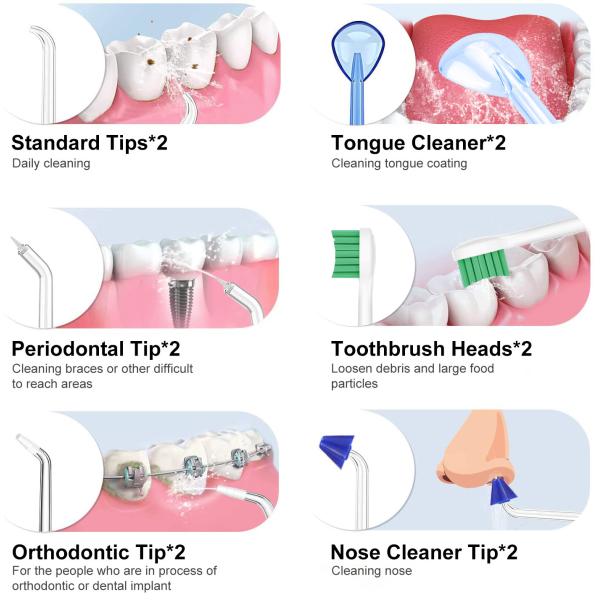 6 Modes Home Water Jet Oral Irrigator Dental Water Flosser IPX7 Waterproof