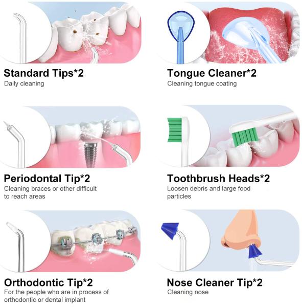 6 Modes Home Water Jet Oral Irrigator Ultrasonic Cleaning Machine Dental Cleaning Machine Water Flosser Dental Jet Pik Water Dental Floss