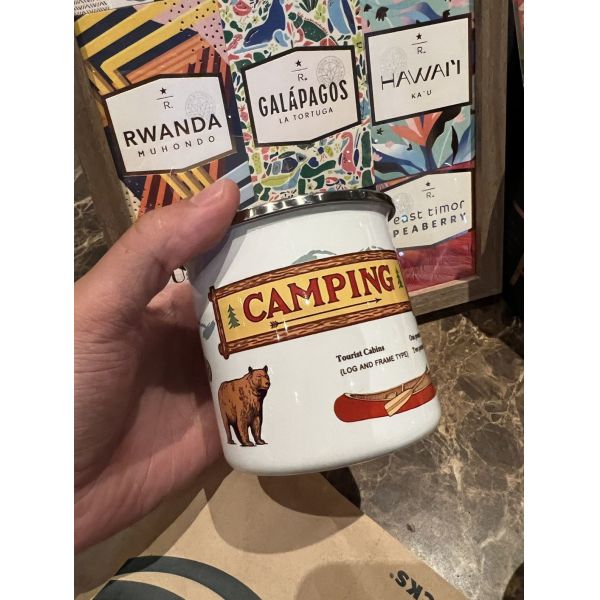 150g 350ml Enamel Coffee Mug Featuring High Temperature Logo Printing Ideal for Camping Hiking Outdoor Travel Activities