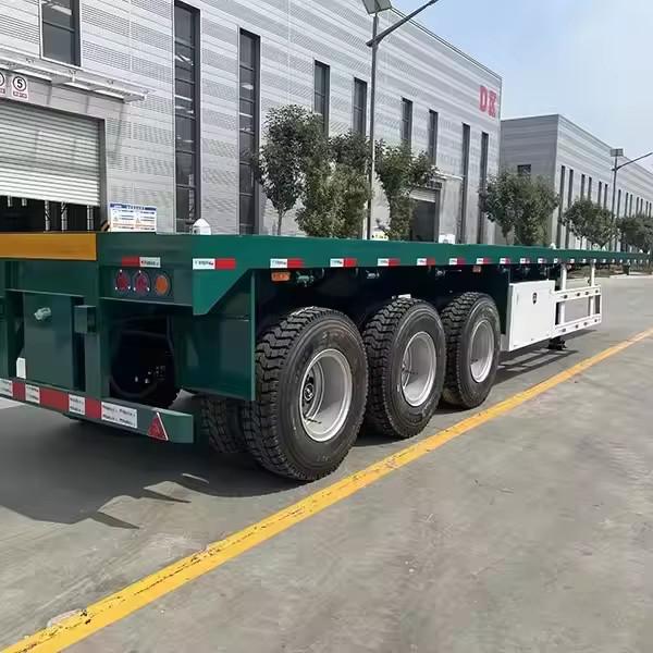 50ton 60ton Heavy Duty Hydraulic Gooseneck Semi Trailer Truck Aluminium Flatbed Axle Trailer