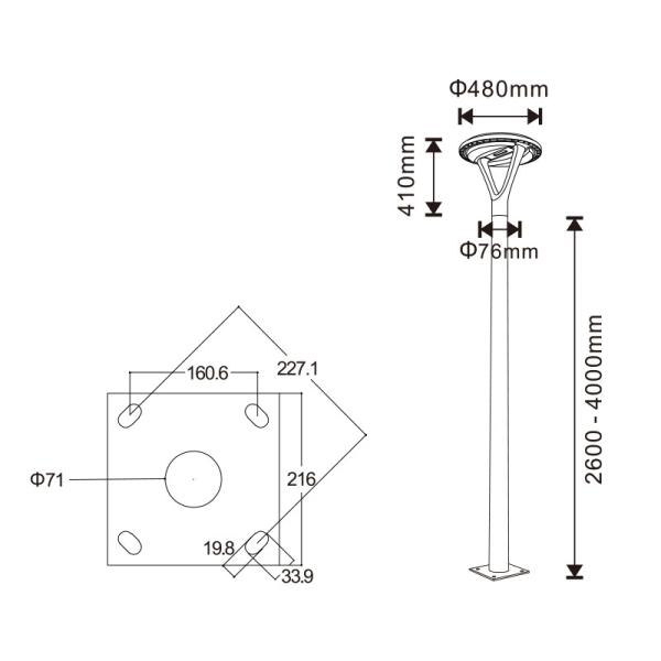 Luz de rua clara solar 20W do sensor do corpo humano do jardim exterior redondo inteligente 5V