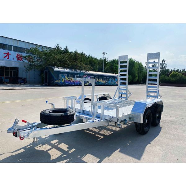 Remorque de chantier ATM 4000kg pour engins agricoles, petite excavatrice, argent
