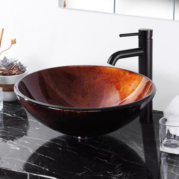 Modern Artistic Glass Bowl Bathroom Vanity Sinks , Colored Bathroom Lavatory Sinks