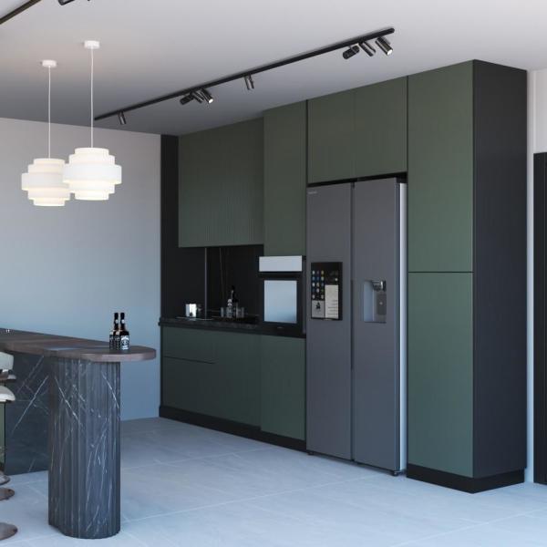 Melamine Kitchen Cabinet Modern Furniture Designer Cabinet Set For Apartment