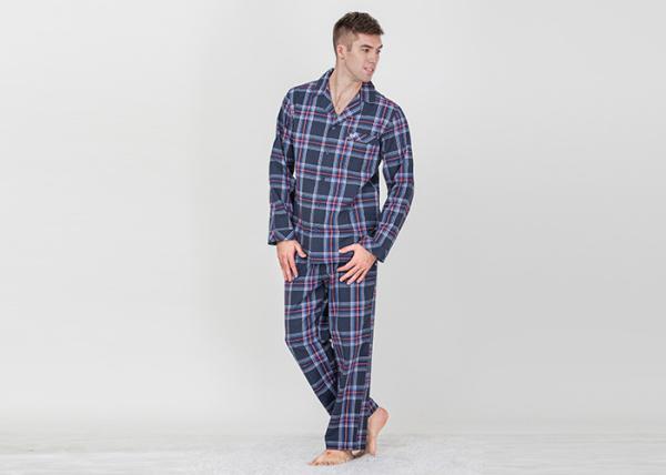 Red Yarn Dyed Check Mens Luxury Sleepwear Anti Wrinkle Eco Friendly S - XXL Size