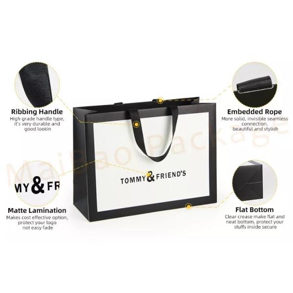 Tear Resistant 80gsm-120gsm Kids Clothing Paper Bags Custom Logo