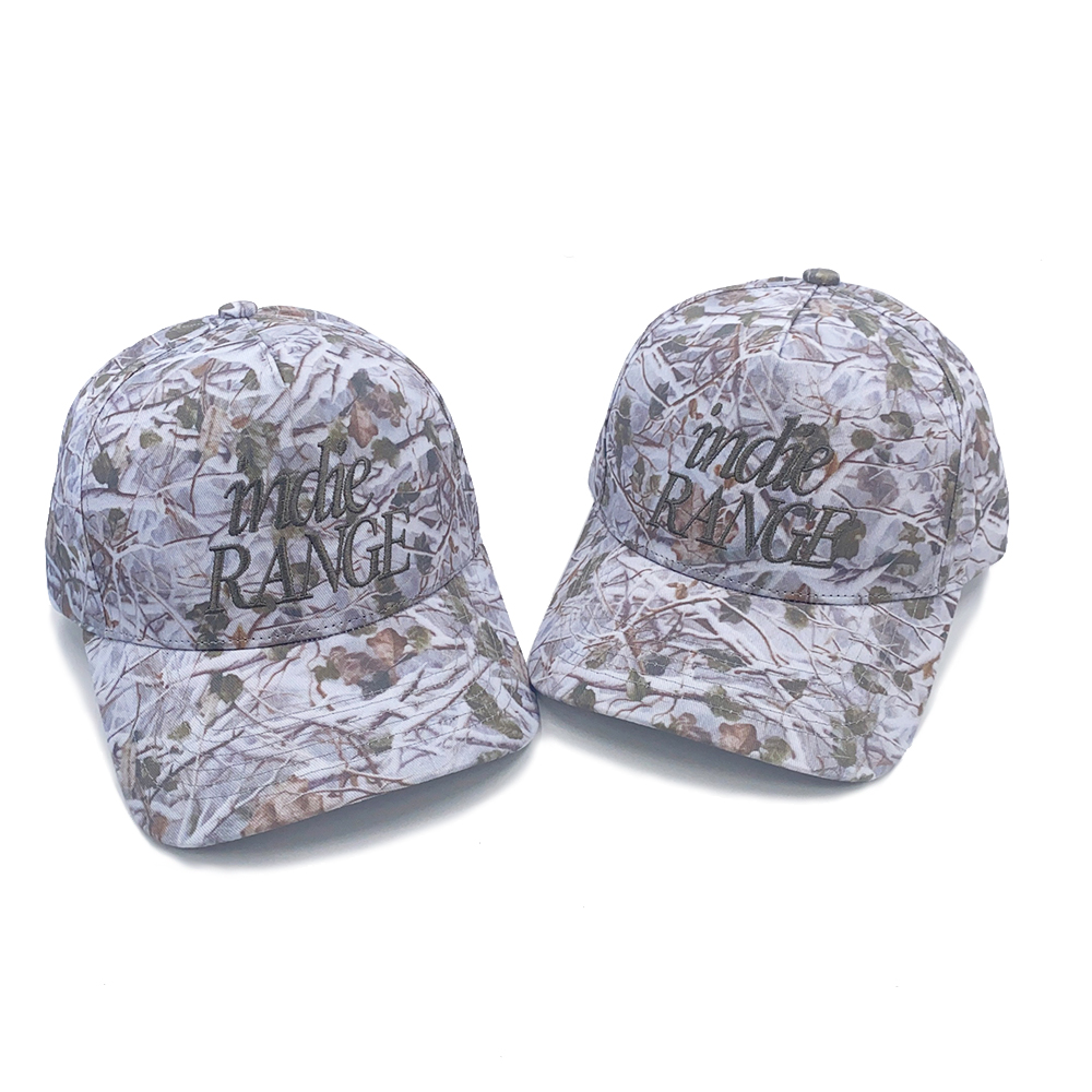 Women Baseball Cap Custom 5 Panel Full Printing Camo Pattern Embroidery Logo Cotton High Crown