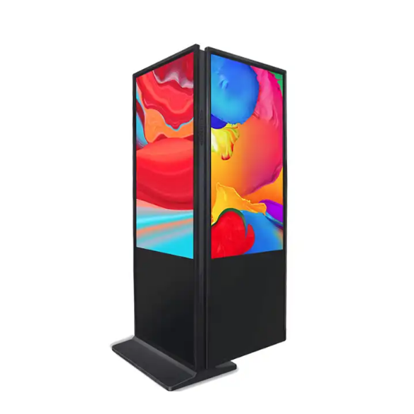 55 Inch Android WiFi Double-Sided Touch Screen LCD Anti-Glare Poster Kiosk Built-In CMS for Elevator Mall Station Advertising