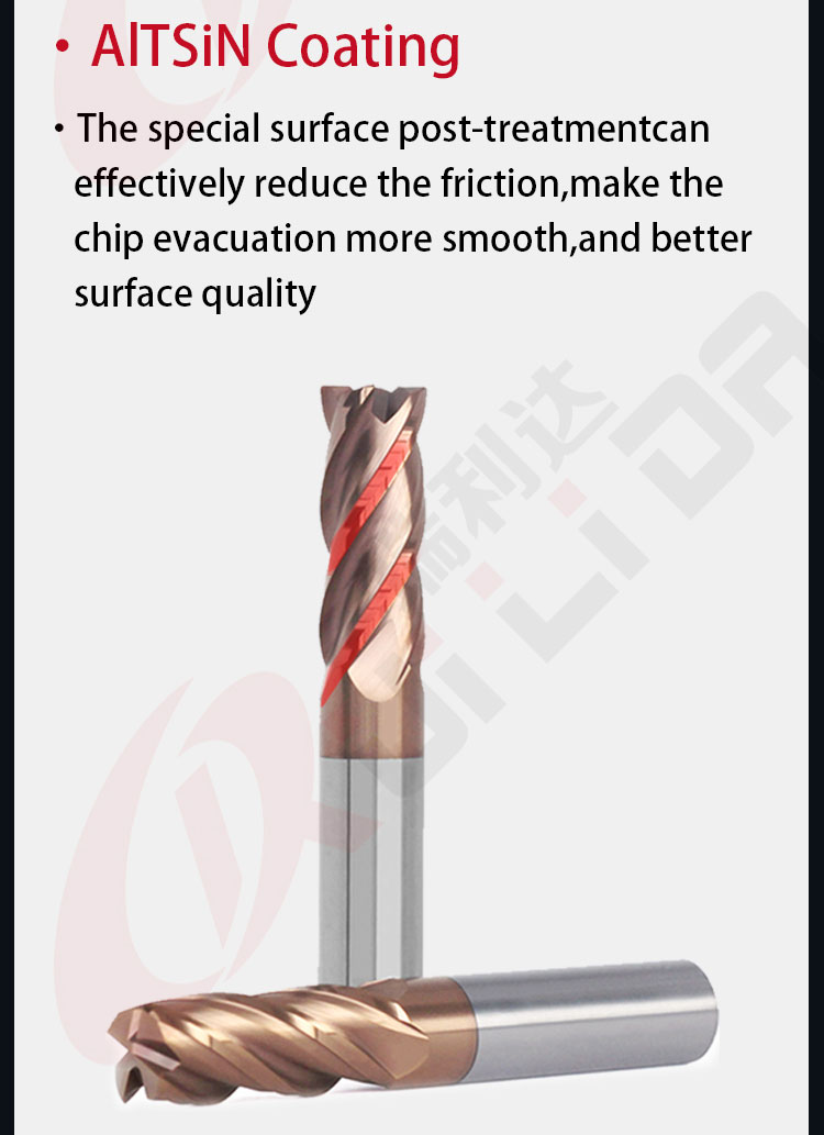 Bull Endmill 4 рифлит твердые торцевые фрезы HRC55 радиуса внешнего закругления карбида