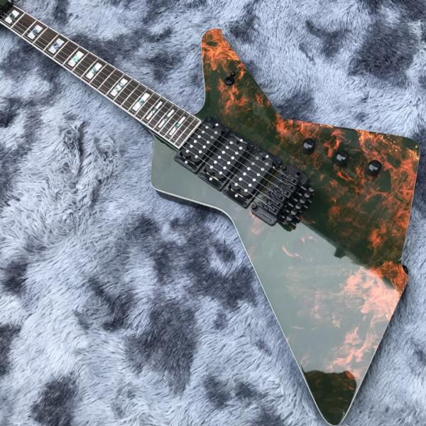 Custom Water Transfer Flamed Pattern Cover Electric Guitar for Iban