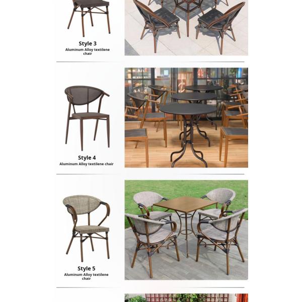 Outdoor Dining Table And Stackable Chair Set Modern Design Restaurant PE Rattan Coffee Table