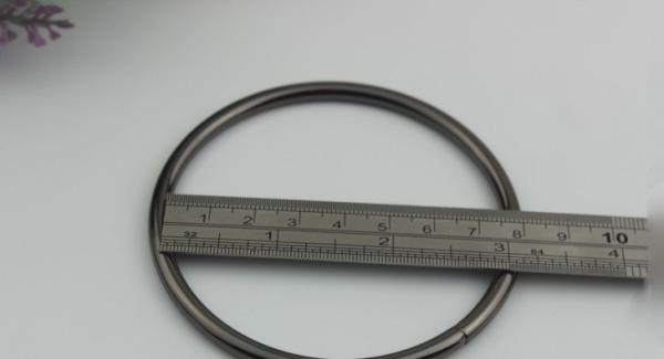 Handbag Fittings Gun Metal Color Iron Wire 75 MM Round Metal Rings Wholesale