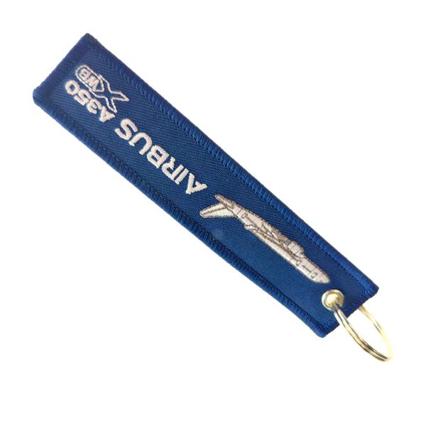 AIRBUS A350 XWB Trio porte-clés - Tissu bleu / beige / rouge + tissu léger