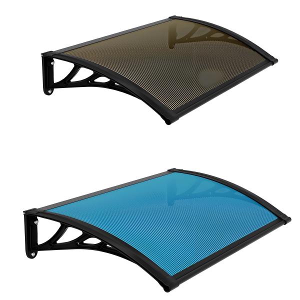 Brown Window Polycarbonate awning featuring plastic or aluminum bracket designed to provide long lasting protection and enhanced aesthetic appeal