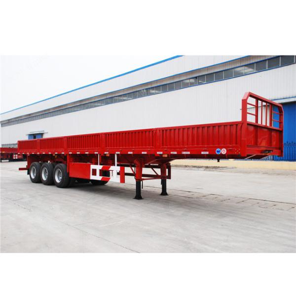 3 axle 40 ton Dropside Semi Trailer , Side Wall Semi Trailer With Single Tire