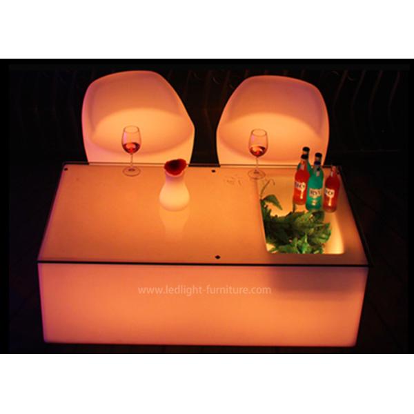 Mobile KTV Decoration LED Light Furniture Colors Changeable With Glass Top