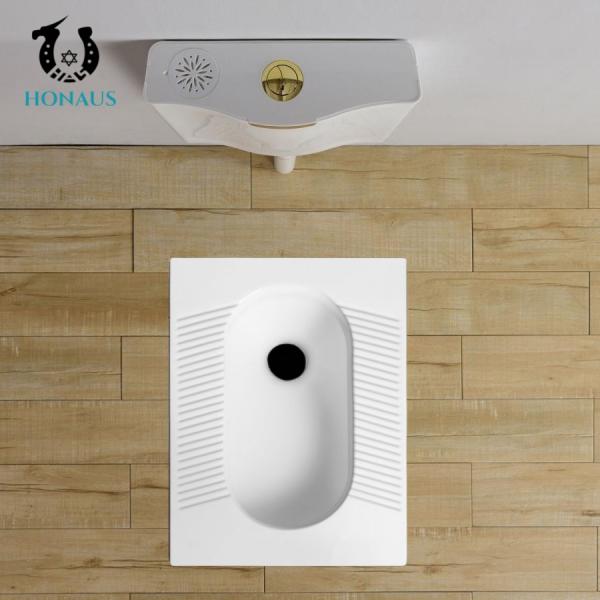 Economic Porcelain Hotel Squatting Pan Toilet Standard Size Fully Glazed