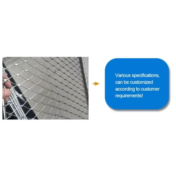 Ferrule Diamond Stainless Steel Wire Rope Mesh Netting for Balustrade