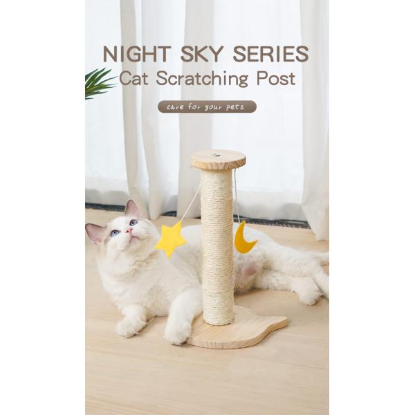 Stylish Wooden Cat Scratch Tree for Kitten Sisal Style and Multi-level Design