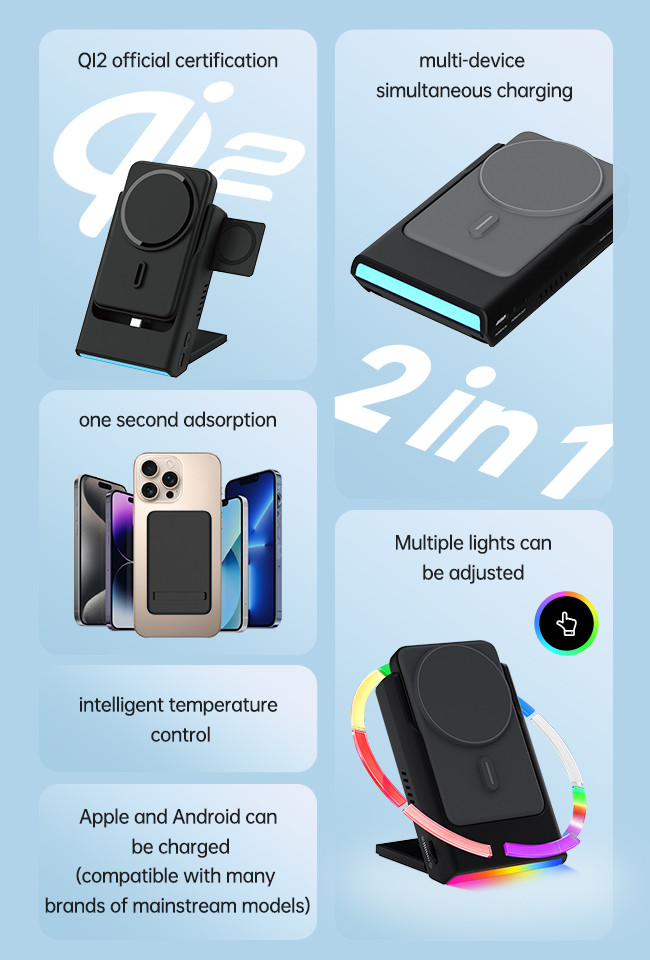 3 в 1 скрытый дизайн Iphone зарядное устройство Power Bank Magsafe зарядное устройство