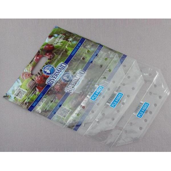 Air Hole Fresh Fruit Bags Gravure Printing , Eco Produce Bags For Grape