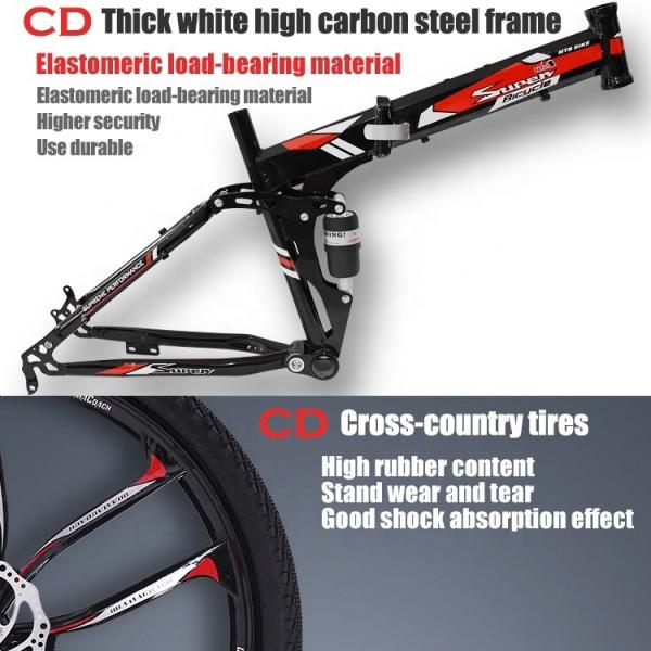 24/26 Inches Carbon Steel Foldable Bicycle with Integrated Shift Levers and Aluminum Alloy Brake Handle