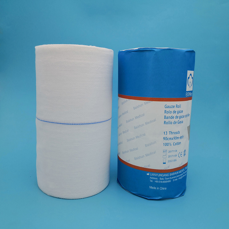 Disposable Cotton Absorbent  Gauze Roll 4 Ply Non‑Sterile OEM Custom Size CE Certified Medical Consumable for Wound Dressing