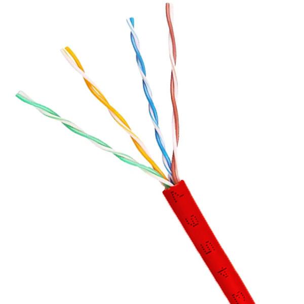 UTP High Speed Cat 5E Internet Cable 1000Ft 0.5mm 100MHz Red PVC Pass Fluke Test