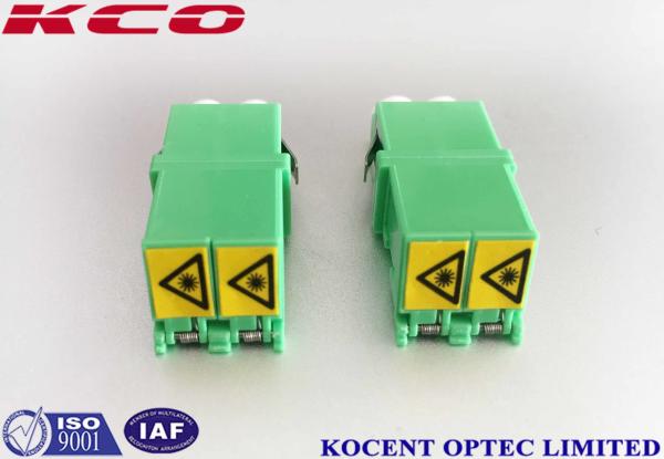 Green Fiber Optic Adapter LC APC Shutter PC Material Low Insertion Loss