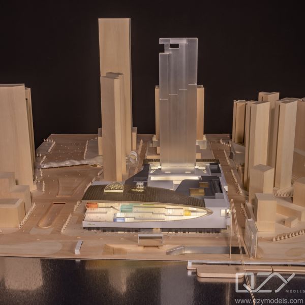 KPF 1:500 Guangzhou MixC Center Architectural Scale Model with Laser Cutting Thermoforming and CNC Carving
