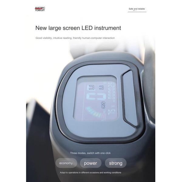 Counterbalance 2 Ton Electric Forklift AC 5 Meter Max Lifting Height with Built in Charger