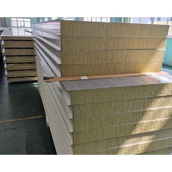 Moderno design de armazém de telhado Painel Sandwich de lã de rocha para absorção de som e ignífugo