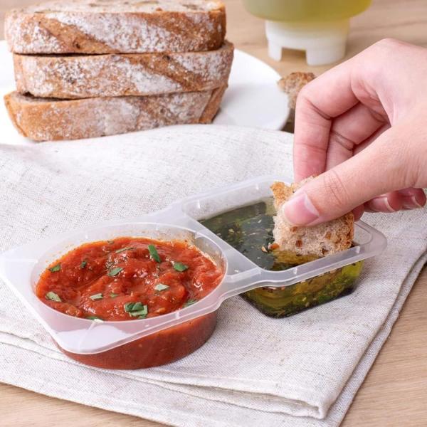 PP Disposable Bowl for Sauces and Dressings Microwaveable Leak-Proof Sealing 5-50ml Capacity Easy-Tear Opening 8-15cm Length