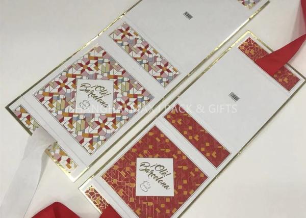 High End Flat Magnetic Closure Gift Box With Ribbon Luxury Carton Paper Folding