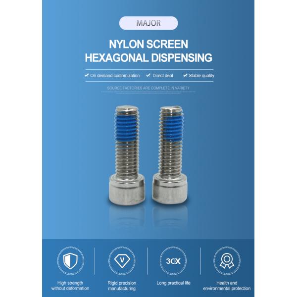 Stainless Steel SS304 Hexagon Socket Head Bolt with Blue Coating Nylon Lock Screw Cap