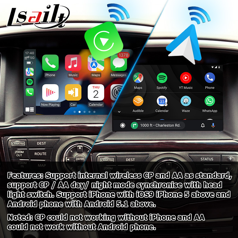 Коробка навигации беспроводного андроида Carplay автоматическая для Nissan Pathfinder R52 2017-2021