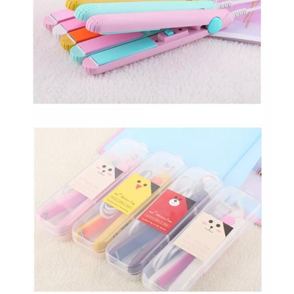 Mini Flat Iron Hair Straightener 2 In 1 Small Curling Hair Crimper For Women Travel