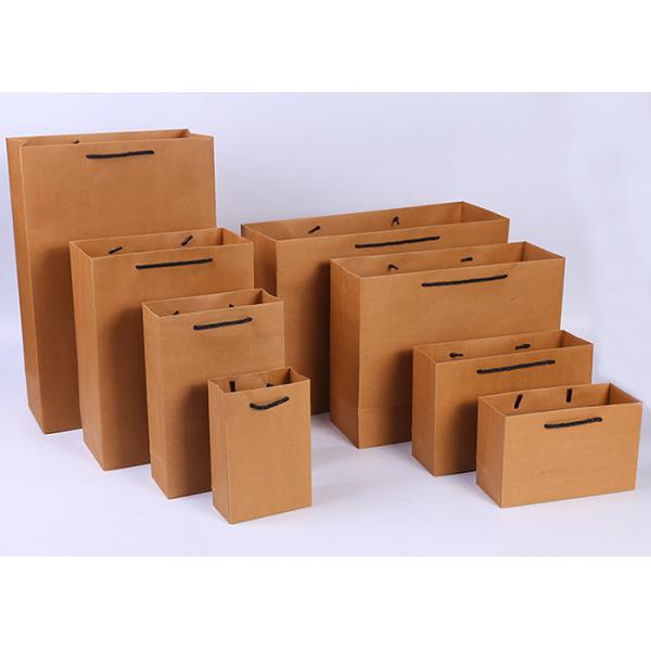 Portable Brown Kraft Paper Gift Bags , Gift Kraft Paper Shopping Bags