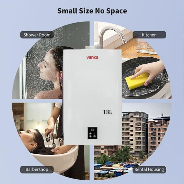 Современный водонагреватель с дымовым газом13L Горячий водонагреватель с жидким газом в стиле дымохода с сертификацией CE