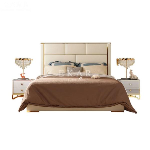 Luxury Leather King Size European Style Modern Bed