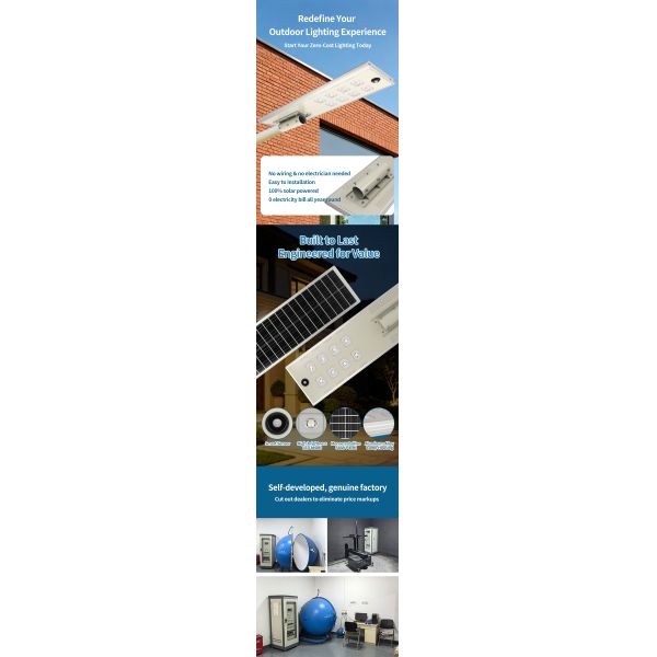 Smart All in One Solar LED Street Light Auto Dusk Dawn, Microwave Sensing Energy Saving, IP65 Weatherproof