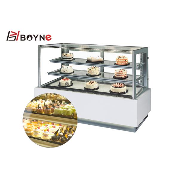 Coffee Bakery Shop Glass Cake Display Chiller R134A Pastry Showcase Cabinet