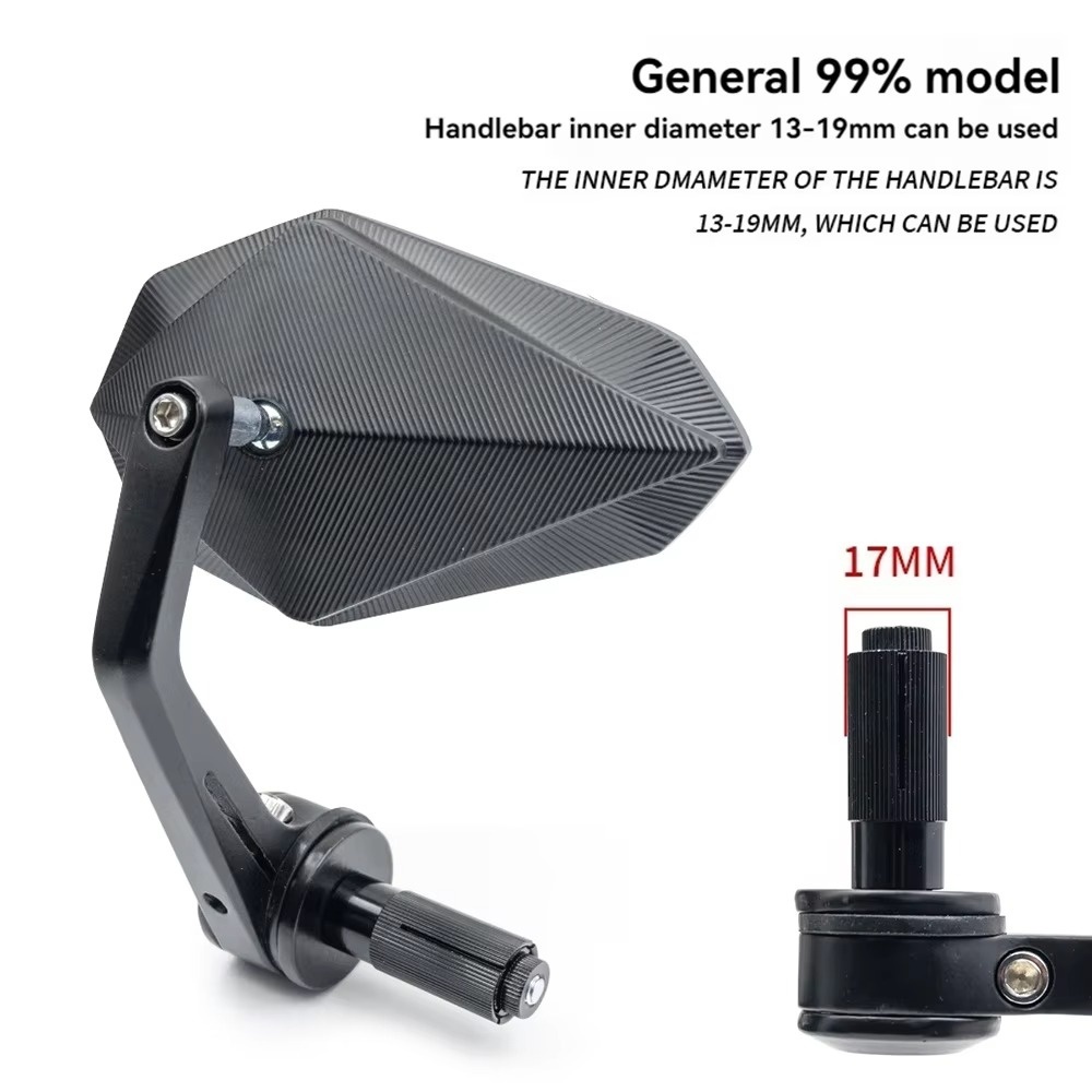 Diamond Shaped Handle Mirror Suitable for 22mm Handle Width Motorcycle Rearview Mirror Motorcycle Universal Accessories