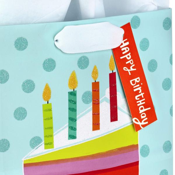 Logotipo personalizado CMYK 4 colores Impresión offset Bolsa de papel azul para niños