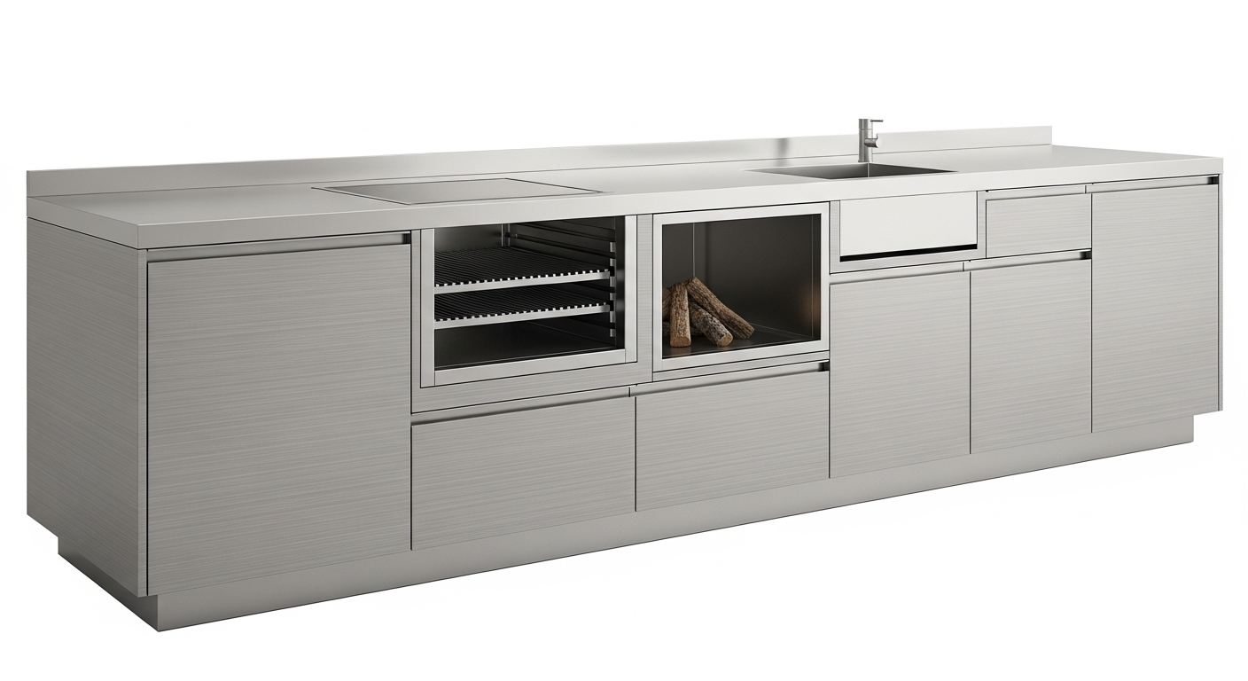 Urban Stone Outdoor Kitchen Island in 304 Stainless Steel
